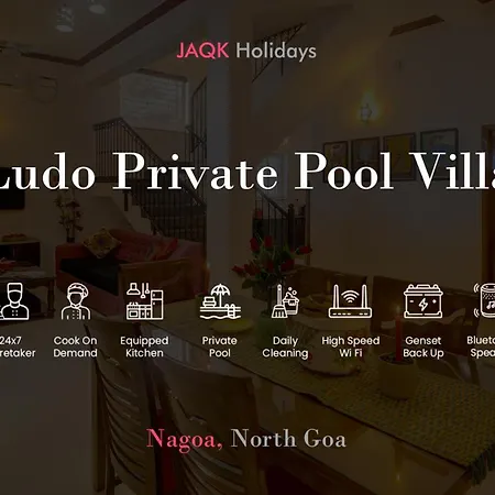 Ludo Private Pool Villa, Wifi-Caretaker-Parking, North Goa Baga Exterior photo