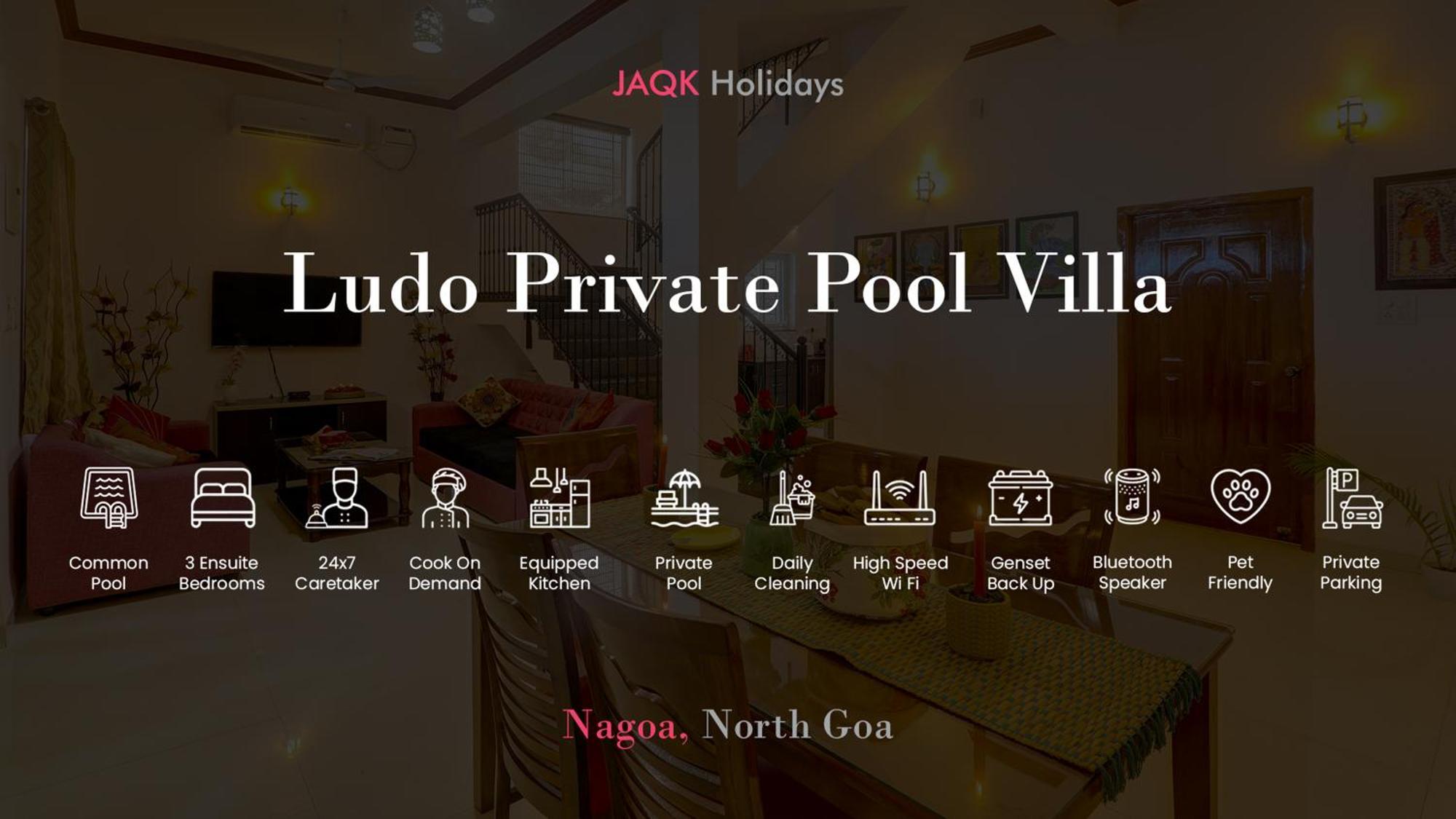 Ludo Private Pool Villa, Wifi-caretaker-parking, North Goa